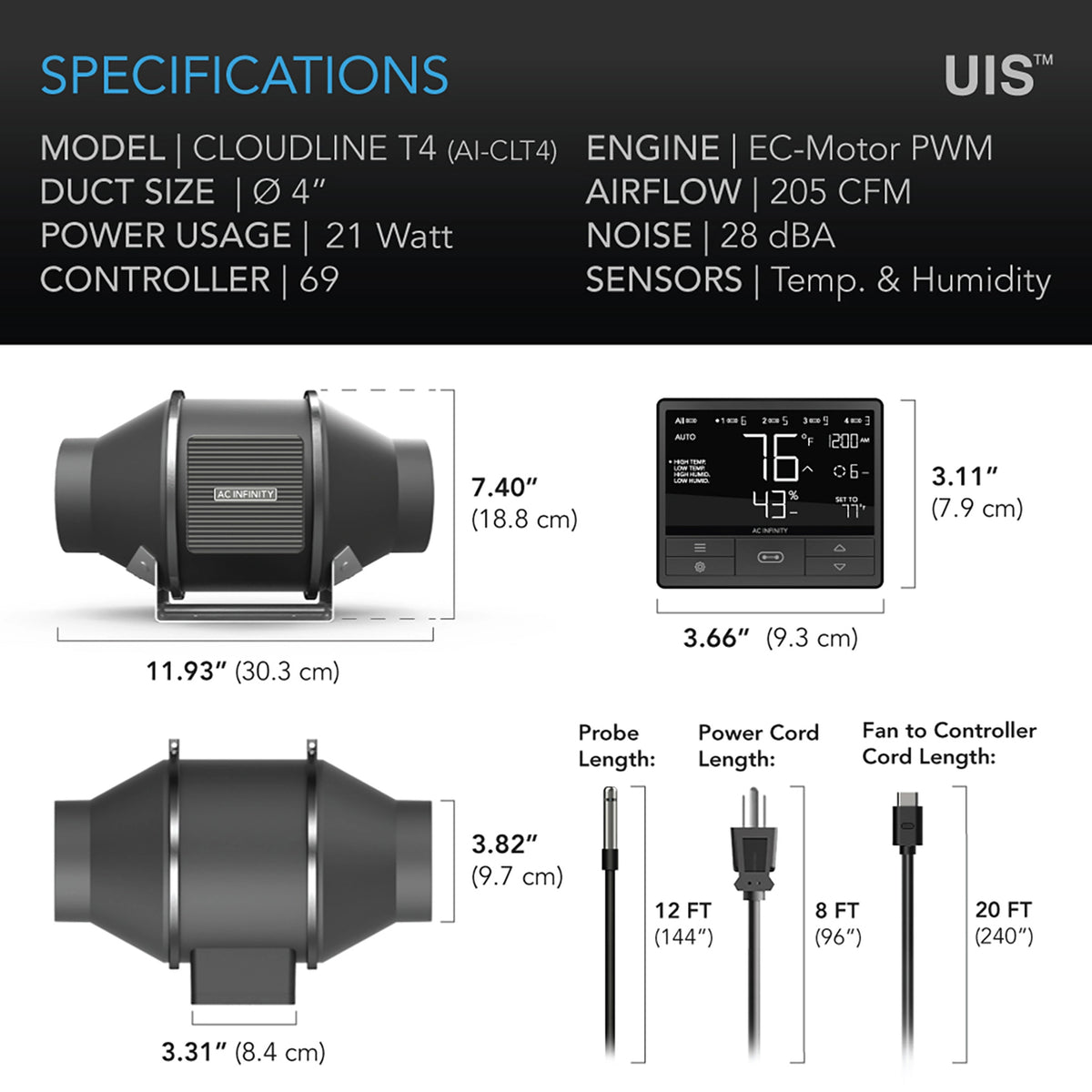 AC Infinity UIS Control Plug for Outlet-Powered Equipment